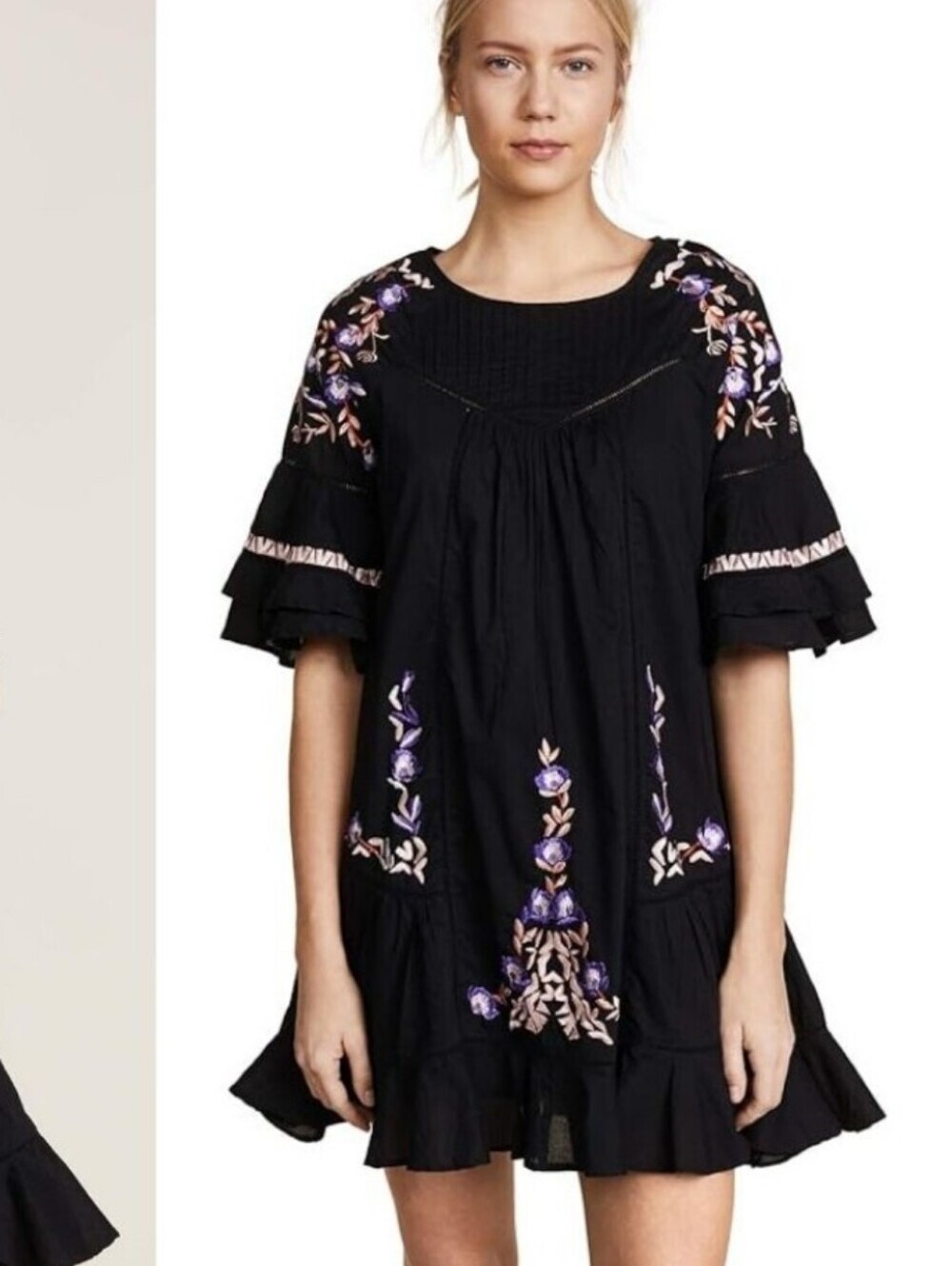 Free People Pavlo Embroidered Floral Mini Dress